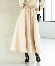 ワッシャーレースアップフレアスカート 100551