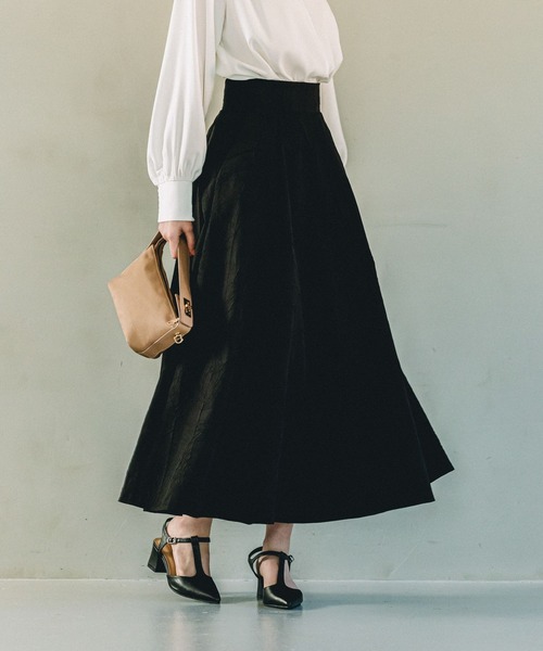 Andemiu(アンデミュウ)の「ワッシャーレースアップフレアスカート 100551(スカート・レディース・ホワイト/ベージュ/ブラック・FREE)」の3枚目の写真