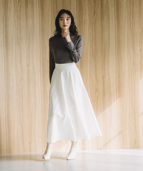 Andemiu(アンデミュウ)の「ワッシャーレースアップフレアスカート 100551(スカート・レディース・ホワイト/ベージュ/ブラック・FREE)」の6枚目の写真