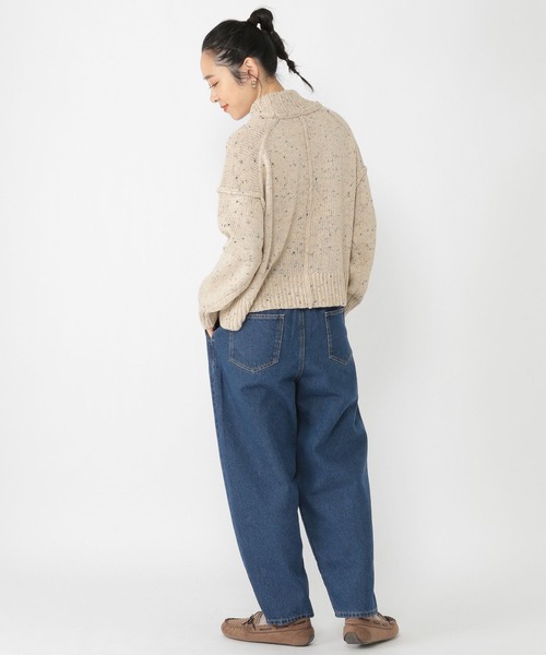 studio CLIP（スタディオクリップ）の「3ゲージネップヤーンハイネックプルオーバー（ニット/セーター・レディース・ライトグレー/アイボリー/ブラウン・FREE）」の9枚目の写真