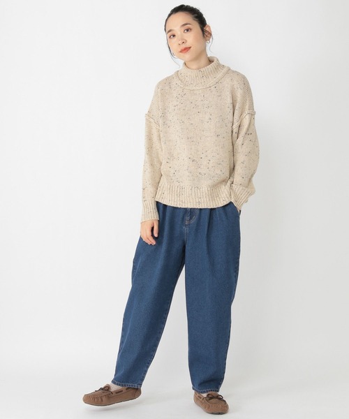 studio CLIP（スタディオクリップ）の「3ゲージネップヤーンハイネックプルオーバー（ニット/セーター・レディース・ライトグレー/アイボリー/ブラウン・FREE）」の10枚目の写真