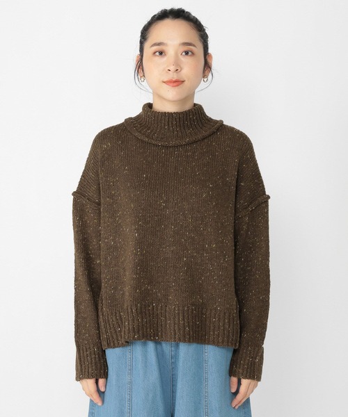 studio CLIP（スタディオクリップ）の「3ゲージネップヤーンハイネックプルオーバー（ニット/セーター・レディース・ライトグレー/アイボリー/ブラウン・FREE）」の12枚目の写真