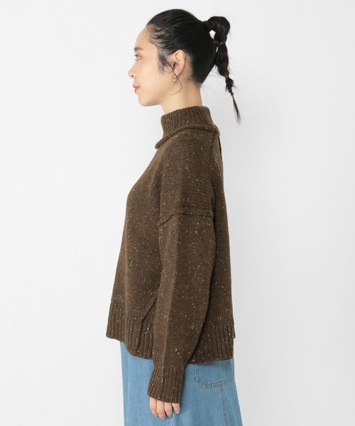 studio CLIP（スタディオクリップ）の「3ゲージネップヤーンハイネックプルオーバー（ニット/セーター・レディース・ライトグレー/アイボリー/ブラウン・FREE）」の13枚目の写真