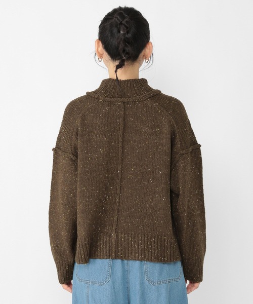 studio CLIP（スタディオクリップ）の「3ゲージネップヤーンハイネックプルオーバー（ニット/セーター・レディース・ライトグレー/アイボリー/ブラウン・FREE）」の14枚目の写真