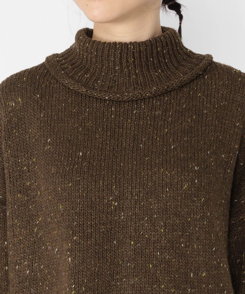 studio CLIP（スタディオクリップ）の「3ゲージネップヤーンハイネックプルオーバー（ニット/セーター・レディース・ライトグレー/アイボリー/ブラウン・FREE）」の15枚目の写真