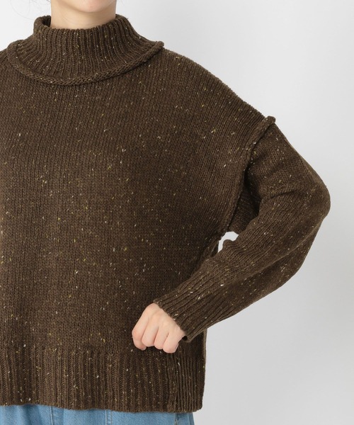 studio CLIP（スタディオクリップ）の「3ゲージネップヤーンハイネックプルオーバー（ニット/セーター・レディース・ライトグレー/アイボリー/ブラウン・FREE）」の16枚目の写真