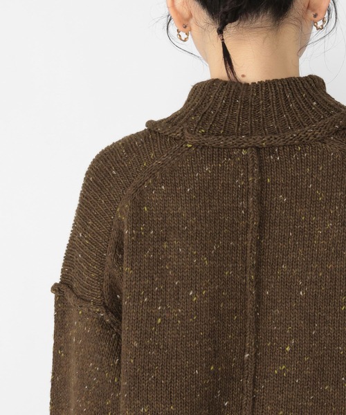 studio CLIP（スタディオクリップ）の「3ゲージネップヤーンハイネックプルオーバー（ニット/セーター・レディース・ライトグレー/アイボリー/ブラウン・FREE）」の18枚目の写真