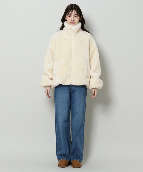 3.3 Field Trip （3.3フィールドトリップ）の「3.3 Field Trip／ムートンBL 2993684（ブルゾン・レディース・グレー/アイボリー/ブラック・FREE）」の14枚目の写真