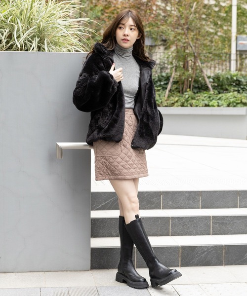 3.3 Field Trip （3.3フィールドトリップ）の「3.3 Field Trip／ムートンBL 2993684（ブルゾン・レディース・グレー/アイボリー/ブラック・FREE）」の13枚目の写真