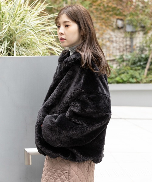 3.3 Field Trip （3.3フィールドトリップ）の「3.3 Field Trip／ムートンBL 2993684（ブルゾン・レディース・グレー/アイボリー/ブラック・FREE）」の9枚目の写真