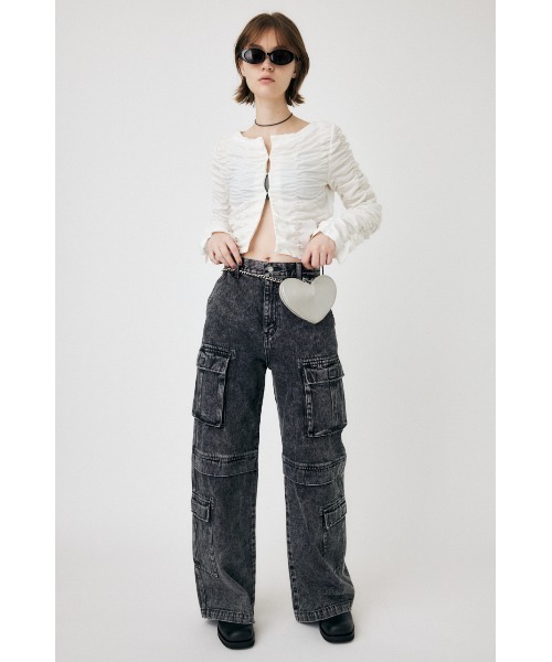 MOUSSY(マウジー)の「SHIRRING CROP トップス(Tシャツ/カットソー・レディース・ブラック/ダークグリーン/オフホワイト・FREE)」の15枚目の写真