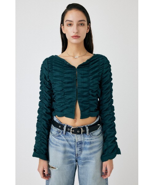 トップス W FACE SHIRRING CROPPED TOPS トップス W FACE SHIRRING CROPPED TOPS W FACE SHIRRING