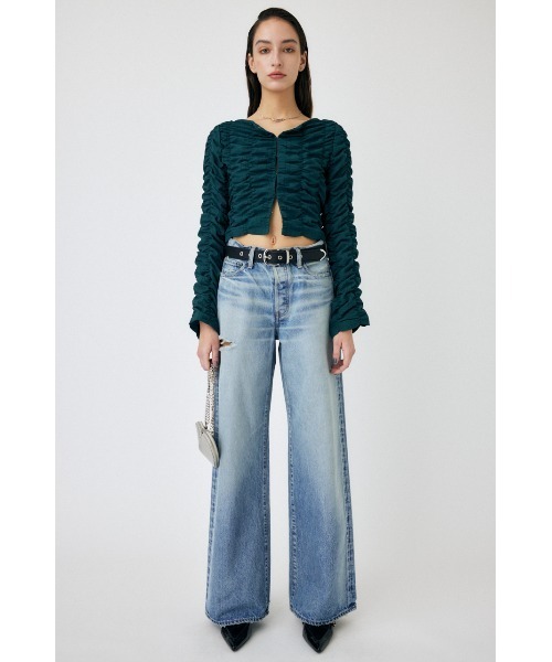 MOUSSY(マウジー)の「SHIRRING CROP トップス(Tシャツ/カットソー・レディース・ブラック/ダークグリーン/オフホワイト・FREE)」の10枚目の写真