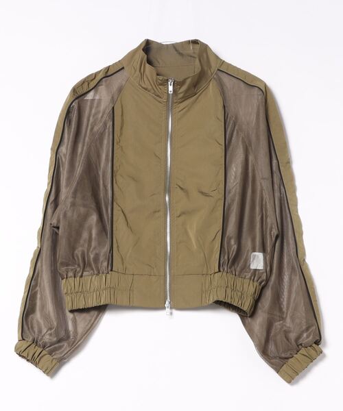 STYLEBLOCK（スタイルブロック）の「タフタ×メッシュ配色パイピングブルゾン（MA-1・レディース・グレー/ブラック/カーキ/ホワイト系その他・M）」の4枚目の写真