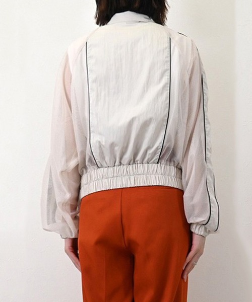 STYLEBLOCK（スタイルブロック）の「タフタ×メッシュ配色パイピングブルゾン（MA-1・レディース・グレー/ブラック/カーキ/ホワイト系その他・M）」の9枚目の写真