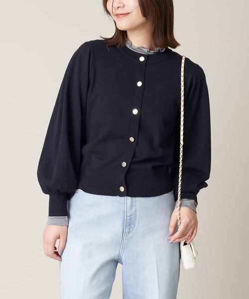 a.v.v（アーヴェヴェ）の「【アンサンブル対応】ラメニットカーディガン（カーディガン/ボレロ・レディース・ネイビー/アイボリー/クリーム・34/36/40/38/42）」の3枚目の写真