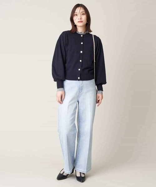 a.v.v（アーヴェヴェ）の「【アンサンブル対応】ラメニットカーディガン（カーディガン/ボレロ・レディース・ネイビー/アイボリー/クリーム・34/36/40/38/42）」の16枚目の写真