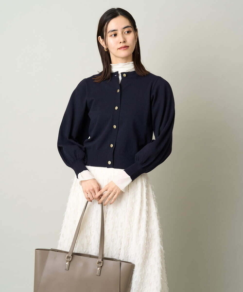 a.v.v（アーヴェヴェ）の「【アンサンブル対応】ラメニットカーディガン（カーディガン/ボレロ・レディース・ネイビー/アイボリー/クリーム・34/36/40/38/42）」の11枚目の写真