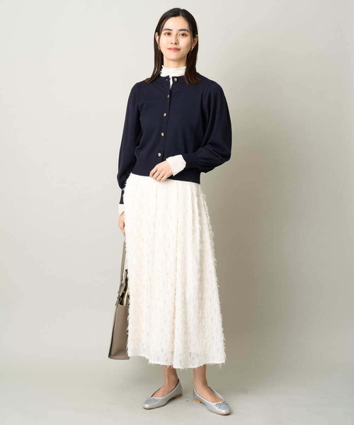 a.v.v（アーヴェヴェ）の「【アンサンブル対応】ラメニットカーディガン（カーディガン/ボレロ・レディース・ネイビー/アイボリー/クリーム・34/36/40/38/42）」の12枚目の写真