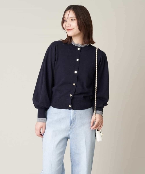 a.v.v（アーヴェヴェ）の「【アンサンブル対応】ラメニットカーディガン（カーディガン/ボレロ・レディース・ネイビー/アイボリー/クリーム・34/36/40/38/42）」の14枚目の写真