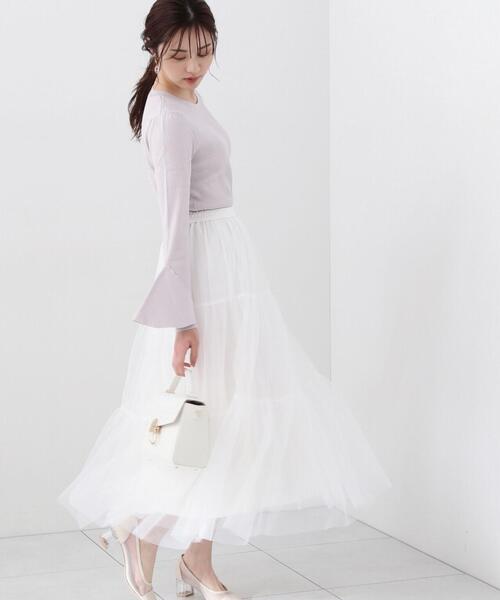 PROPORTION BODY DRESSING（プロポーションボディドレッシング）の「チュールティアードスカート / 1214120212（スカート・レディース・ホワイト/ブラック・SMALL/MEDIUM）」の14枚目の写真
