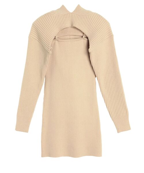 EVRIS（エヴリス）の「アンサンブルニットミニワンピース（ワンピース・レディース・グリーン/ブラック/アイボリー・FREE）」の6枚目の写真