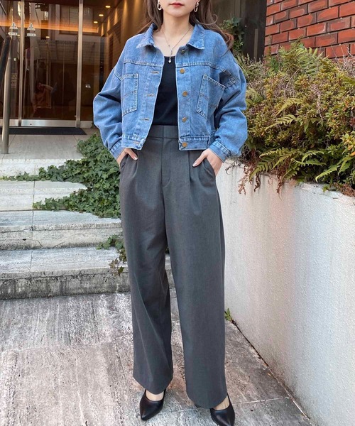 NANEA(ナネア)の「バックボタンデザインショート丈デニムジャケット(デニムジャケット・レディース・ブルー・SMALL/MEDIUM/LARGE)」の21枚目の写真