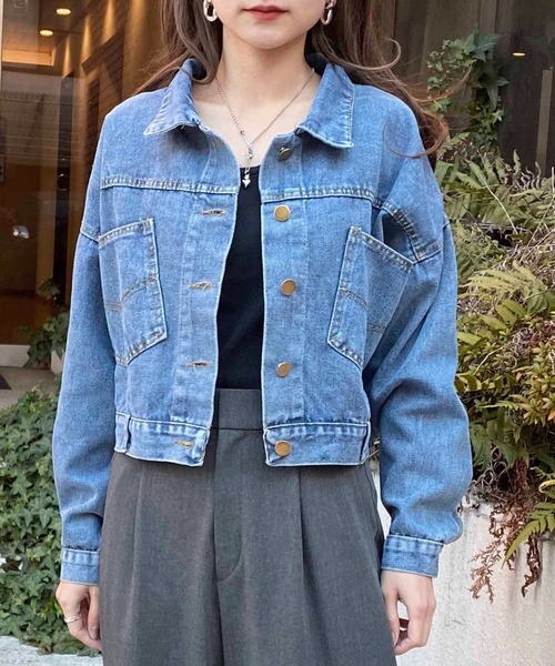 NANEA(ナネア)の「バックボタンデザインショート丈デニムジャケット(デニムジャケット・レディース・ブルー・SMALL/MEDIUM/LARGE)」の19枚目の写真