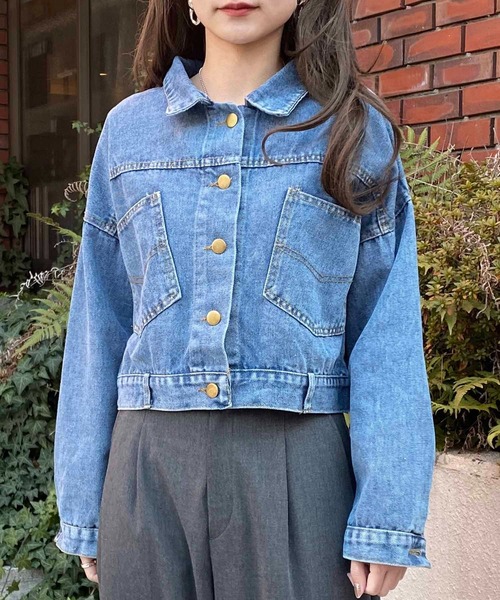 NANEA(ナネア)の「バックボタンデザインショート丈デニムジャケット(デニムジャケット・レディース・ブルー・SMALL/MEDIUM/LARGE)」の18枚目の写真