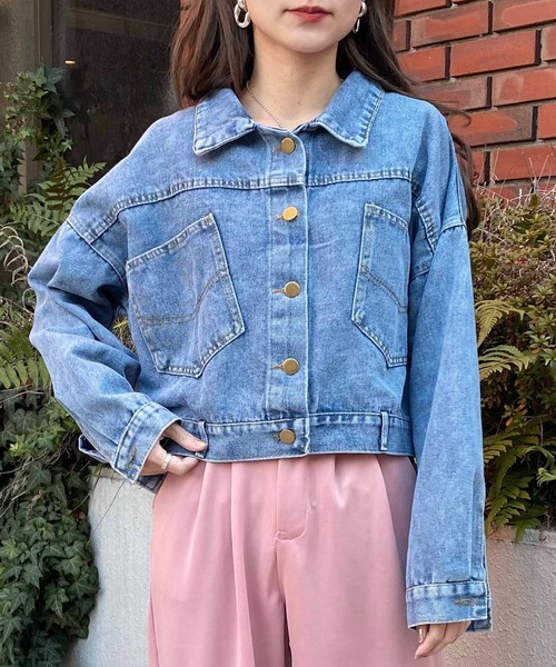 NANEA(ナネア)の「バックボタンデザインショート丈デニムジャケット(デニムジャケット・レディース・ブルー・SMALL/MEDIUM/LARGE)」の13枚目の写真