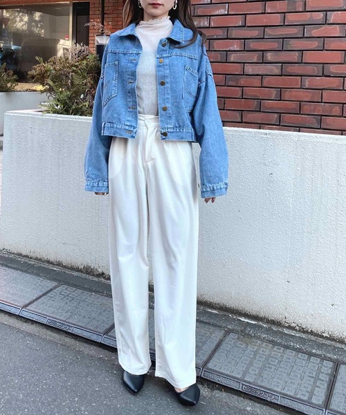 NANEA(ナネア)の「バックボタンデザインショート丈デニムジャケット(デニムジャケット・レディース・ブルー・SMALL/MEDIUM/LARGE)」の11枚目の写真