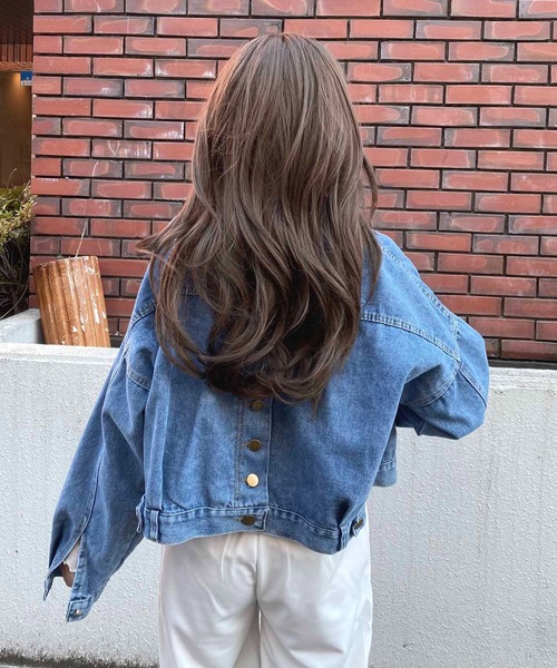 NANEA(ナネア)の「バックボタンデザインショート丈デニムジャケット(デニムジャケット・レディース・ブルー・SMALL/MEDIUM/LARGE)」の12枚目の写真