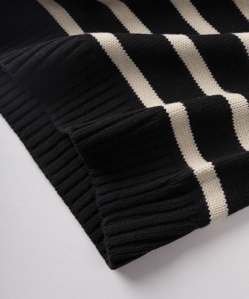 BEVERLY HILLS POLO CLUB(ビバリーヒルズポロクラブ)の「【71】【BEVERLY HILLS POLO CLUB/ビバリーヒルズポロクラブ】ワンポイントロゴ刺繍 無地/ボーダー ハーフジップ ニット(ニット/セーター・メンズ・ブラック/ネイビー/ネイビー×ホワイト/グリーン/アイボリー/ブルー系/ブラック系/ブラック系1/アイボリー系/ネイビー系/ブラウン系・M/L/XL)」の15枚目の写真