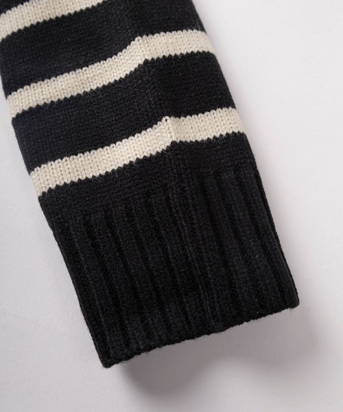 BEVERLY HILLS POLO CLUB(ビバリーヒルズポロクラブ)の「【71】【BEVERLY HILLS POLO CLUB/ビバリーヒルズポロクラブ】ワンポイントロゴ刺繍 無地/ボーダー ハーフジップ ニット(ニット/セーター・メンズ・ブラック/ネイビー/ネイビー×ホワイト/グリーン/アイボリー/ブルー系/ブラック系/ブラック系1/アイボリー系/ネイビー系/ブラウン系・M/L/XL)」の16枚目の写真