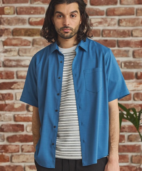 RATTLE TRAP(ラトルトラップ)の「ストレッチカチオン半袖シャツ(シャツ/ブラウス・メンズ・ネイビー/ベージュ/ブルー/ライトブルー・M/S/LL/L)」の4枚目の写真