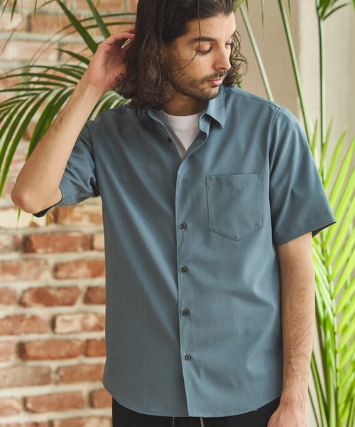 RATTLE TRAP(ラトルトラップ)の「ストレッチカチオン半袖シャツ(シャツ/ブラウス・メンズ・ネイビー/ベージュ/ブルー/ライトブルー・M/S/LL/L)」の1枚目の写真