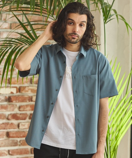 RATTLE TRAP(ラトルトラップ)の「ストレッチカチオン半袖シャツ(シャツ/ブラウス・メンズ・ネイビー/ベージュ/ブルー/ライトブルー・M/S/LL/L)」の9枚目の写真