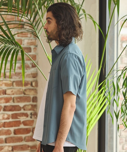 RATTLE TRAP(ラトルトラップ)の「ストレッチカチオン半袖シャツ(シャツ/ブラウス・メンズ・ネイビー/ベージュ/ブルー/ライトブルー・M/S/LL/L)」の10枚目の写真