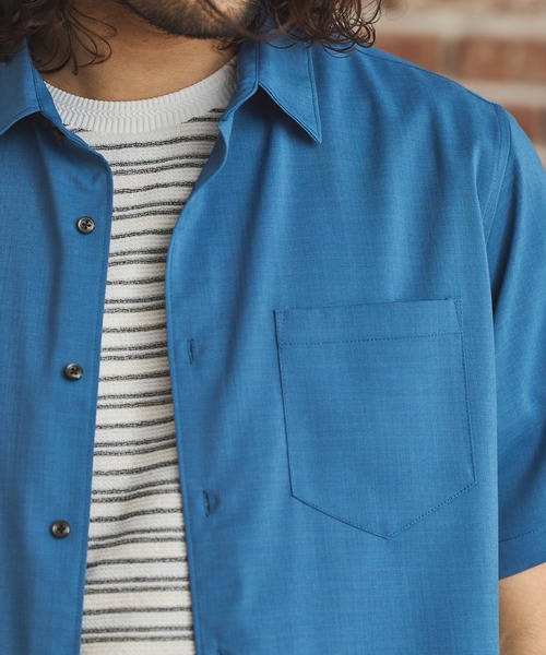 RATTLE TRAP(ラトルトラップ)の「ストレッチカチオン半袖シャツ(シャツ/ブラウス・メンズ・ネイビー/ベージュ/ブルー/ライトブルー・M/S/LL/L)」の16枚目の写真