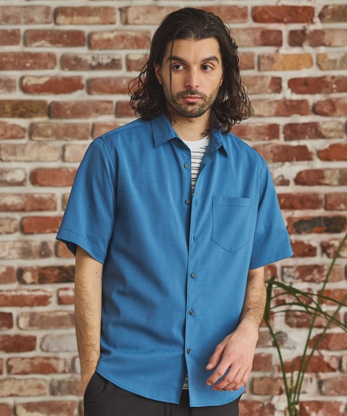 RATTLE TRAP(ラトルトラップ)の「ストレッチカチオン半袖シャツ(シャツ/ブラウス・メンズ・ネイビー/ベージュ/ブルー/ライトブルー・M/S/LL/L)」の13枚目の写真