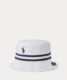 【送料込】LAUREN RALPH LAUREN_リバーシブルロゴバケットハット リバーシブル コットン & リネン バケット ハット | ラルフ