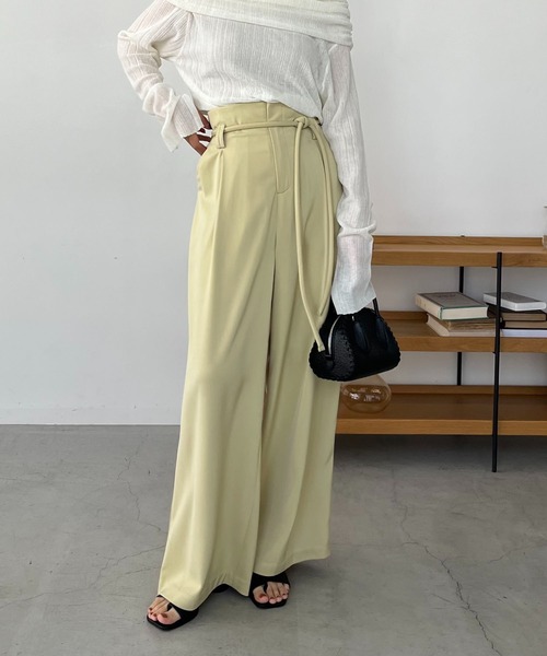 CAPRICIEUX LE'MAGE(カプリシューレマージュ)の「チューブベルトパンツ(その他パンツ・レディース・ライム/ブラック/ホワイト系その他・36/38)」の16枚目の写真