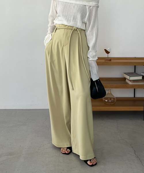 CAPRICIEUX LE'MAGE(カプリシューレマージュ)の「チューブベルトパンツ(その他パンツ・レディース・ライム/ブラック/ホワイト系その他・36/38)」の13枚目の写真