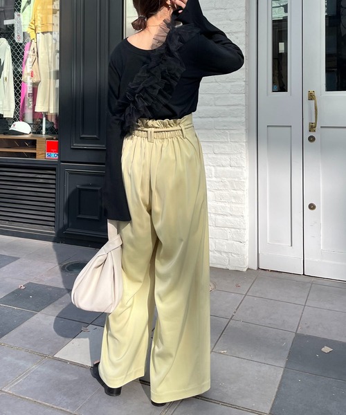 CAPRICIEUX LE'MAGE(カプリシューレマージュ)の「チューブベルトパンツ(その他パンツ・レディース・ライム/ブラック/ホワイト系その他・36/38)」の8枚目の写真