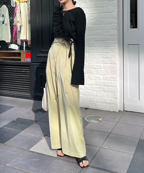 CAPRICIEUX LE'MAGE(カプリシューレマージュ)の「チューブベルトパンツ(その他パンツ・レディース・ライム/ブラック/ホワイト系その他・36/38)」の11枚目の写真