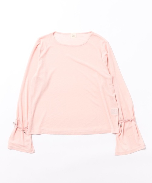 apres jour clair(アプレジュールクレア)の「【apres jour clair】リボン付きシアーTシャツ【ZOZOTOWN限定アイテム】(Tシャツ/カットソー・レディース・オフホワイト/ピンクベージュ/ライトグレー・X-LARGE/フリー)」の5枚目の写真