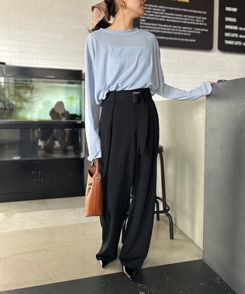 セール】ビッグシルエット シースルートップス（Tシャツ