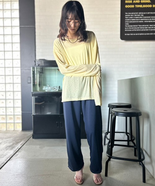 セール】ビッグシルエット シースルートップス（Tシャツ