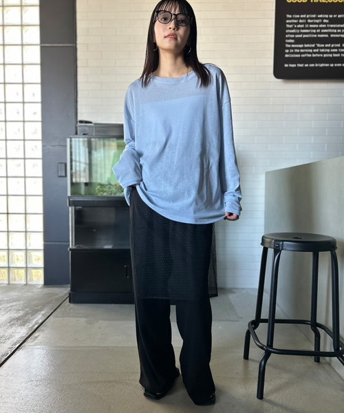 トップス koto セール】ビッグシルエット シースルートップス（Tシャツ