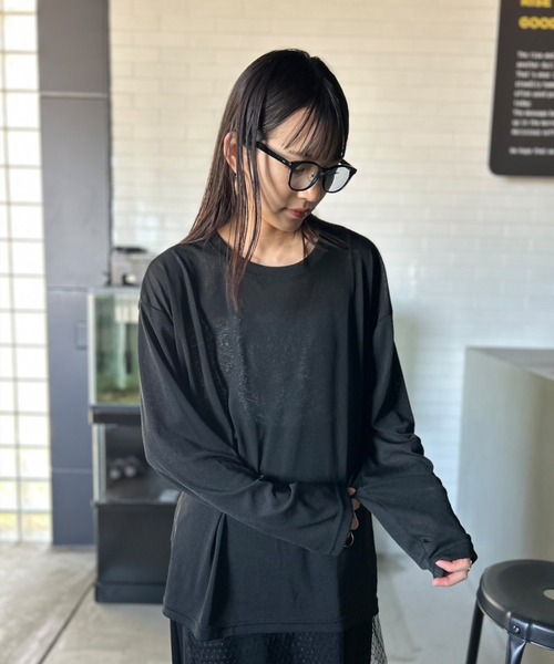 d.i.a シースルートップス セール】シアートップス シースルーカットソー 五分袖（Tシャツ